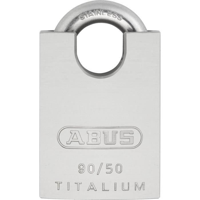 Abus 90RK/50 Candado de Seguridad de Aluminio para Exterior con Arco Protegido y Cilindro Intercambiable, Anti-intemperie Abus 90RK/50 Candado de Seguridad de Aluminio para Exterior con Arco Protegido y Cilindro Intercambiable, Anti-intemperie