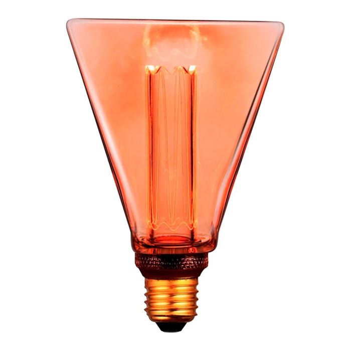 Fbright Bombilla LED Decorativa Diamante E27 4W 200LM 1800K Luz Cálida Vintage Ámbar Cristal Dorado 108x155mm