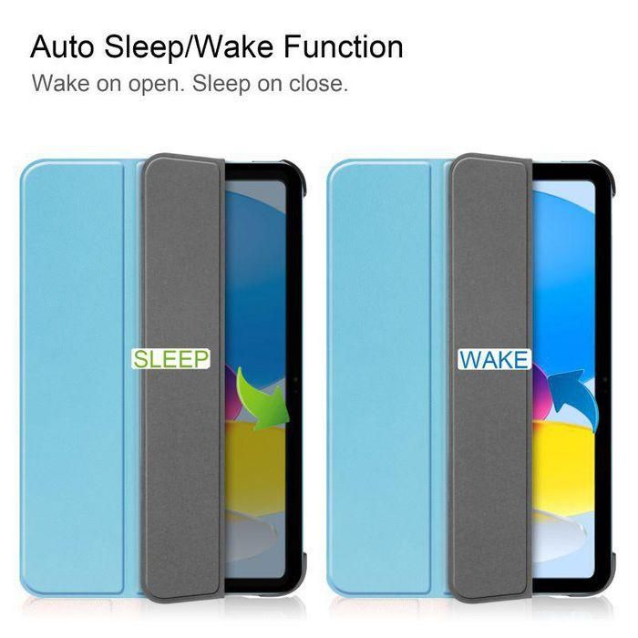 CoreParts Funda Rígida Protectora Tri-Fold para Apple iPad 10ª Gen 10.9 pulgadas (2022) con Función Auto Encendido Azul Cielo 1