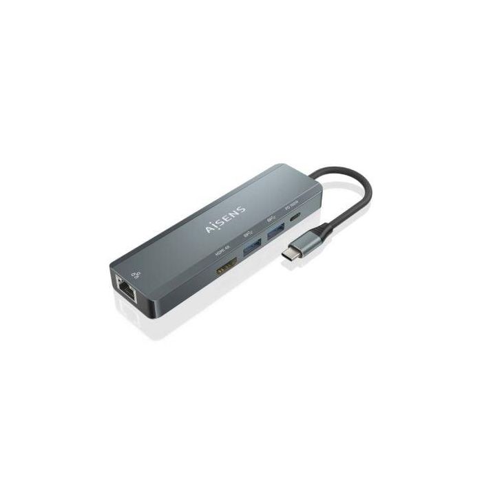 AISENS - USB-C DOCK 5 EN 1, USB-C A 1xHDMI, 1xRJ45, 2xUSB, 1xPD, GRIS, 15CM 1 AISENS - USB-C DOCK 5 EN 1, USB-C A 1xHDMI, 1xRJ45, 2xUSB, 1xPD, GRIS, 15CM 1