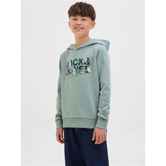 Sudadera con Capucha Niño Jack & Jones Jjgeplas Azul Verde S 3