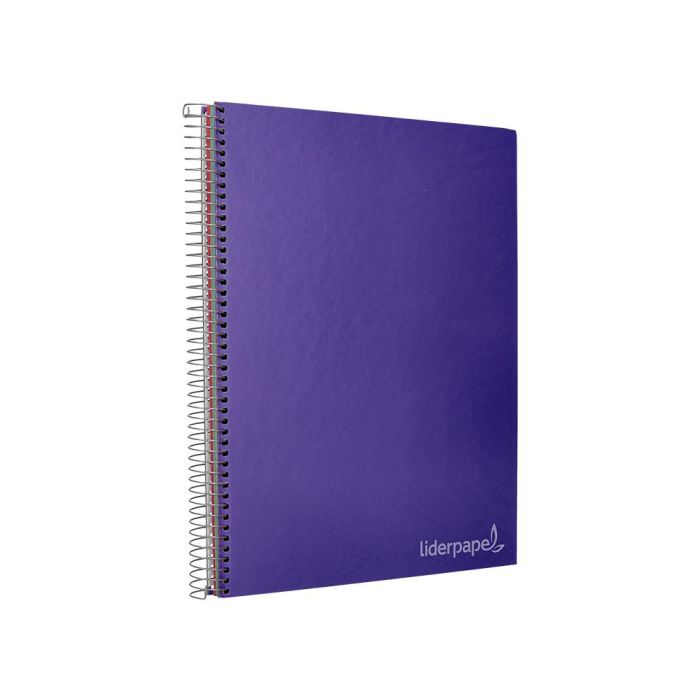 Cuaderno Espiral Liderpapel A4 Micro Jolly Tapa Forrada 140H 75 gr Cuadro 5 mm 5 Bandas 4 Taladros Color Lila 3