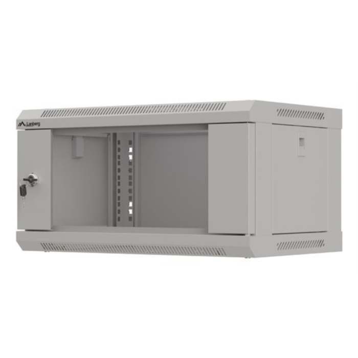 Lanberg Armario Rack 19 Pulgadas 4U 540x350x281mm Gris con Puerta Acristalada y Cerradura 1