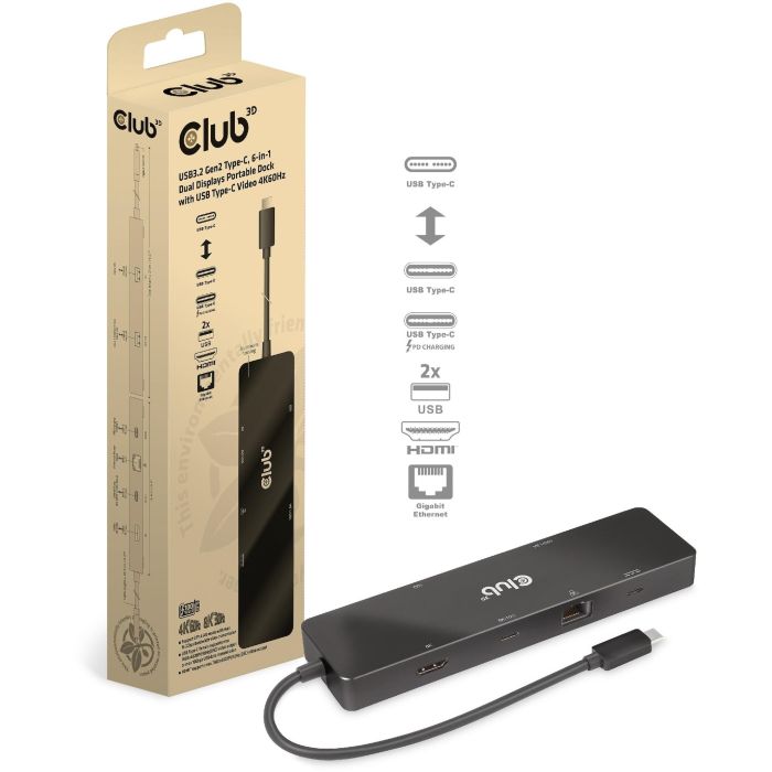 Club3D USB-C 6in1-HUB >HDMI/2xUSB-C/2xUSB/LAN 8K30Hz PD100W 13 Club3D USB-C 6in1-HUB >HDMI/2xUSB-C/2xUSB/LAN 8K30Hz PD100W 13