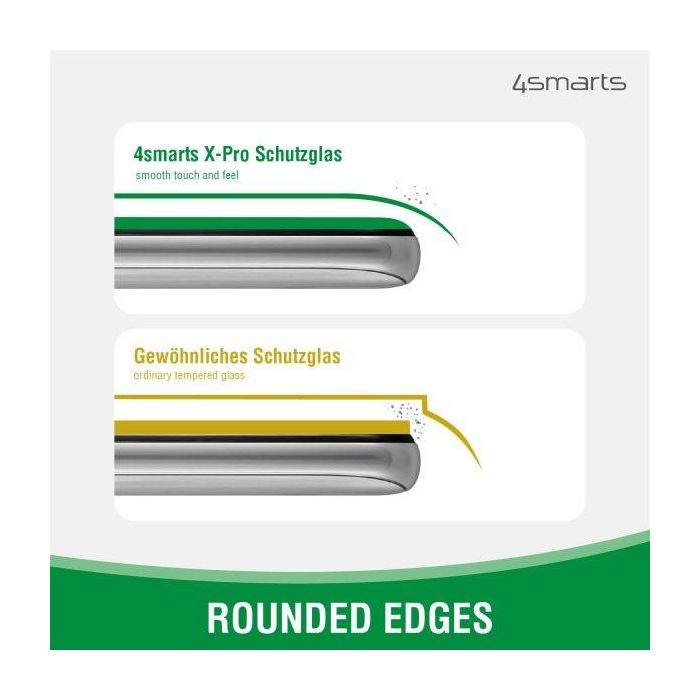 4smarts Protector de Pantalla X-Pro Clear para iPhone 16e. 14. 13 / 13 Pro de Vidrio Templado 3