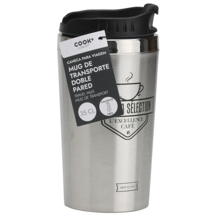 Cook Concept Mug Térmico Hermético 350 Ml - Acero Inoxidable, Doble Pared, Base Antideslizante 0 Cook Concept Mug Térmico Hermético 350 Ml - Acero Inoxidable, Doble Pared, Base Antideslizante 0