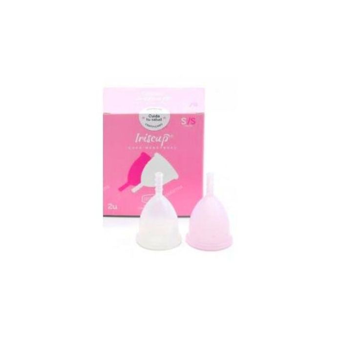 Iriscup Ir40X2.S Copa Menstrual Talla S, 2 Copas de Silicona Platino, Ecológica, Sustituto de Tampones y Compresas