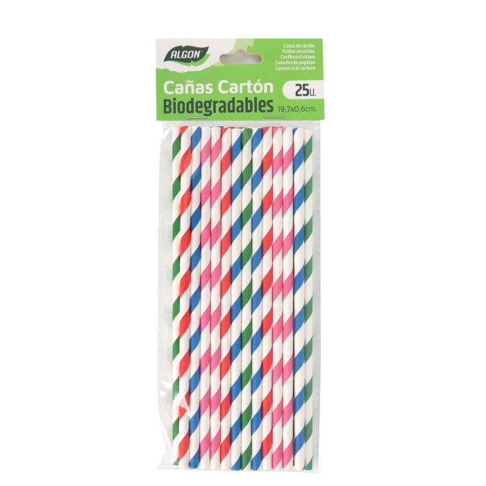 Pajitas de cartón con franjas - Set de 25 unidades - Algon (24 Cajas) 1 Pajitas de cartón con franjas - Set de 25 unidades - Algon (24 Cajas) 1