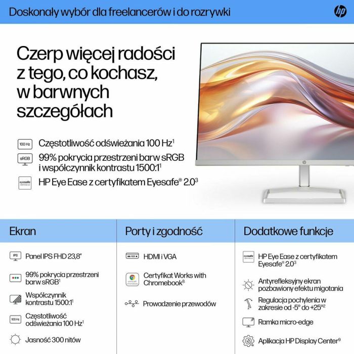 HP Series 5 524sf Monitor 23.8" (60.5 cm) FHD (1920x1080) IPS 100Hz para PC | Eyesafe | Diseño Ultrafino | Plata 2 HP Series 5 524sf Monitor 23.8" (60.5 cm) FHD (1920x1080) IPS 100Hz para PC | Eyesafe | Diseño Ultrafino | Plata 2