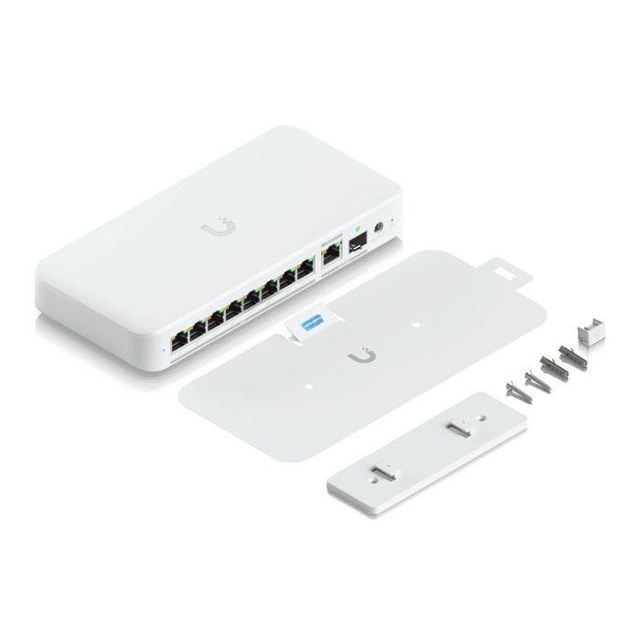 Ubiquiti 8x 2.5 GbE PoE++, 1x 10G SFP+ or 10/5/2.5/1 GbE RJ45 combination port, 60W PoE++, 60 Gbps, white 6 Ubiquiti 8x 2.5 GbE PoE++, 1x 10G SFP+ or 10/5/2.5/1 GbE RJ45 combination port, 60W PoE++, 60 Gbps, white 6