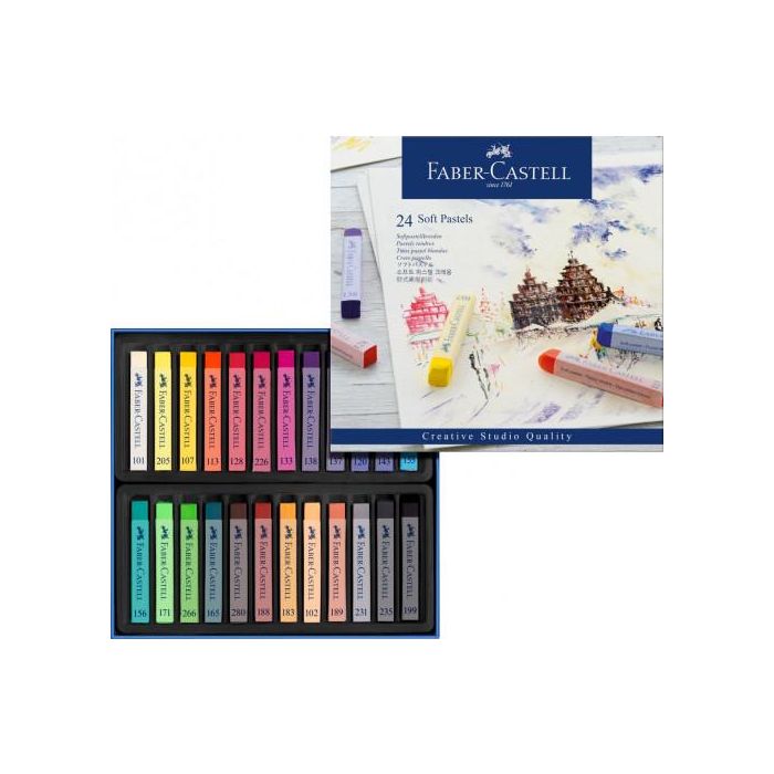 Faber castell Tiza Pastel Estuche Cartón 24 Unidades Colores Surtidos