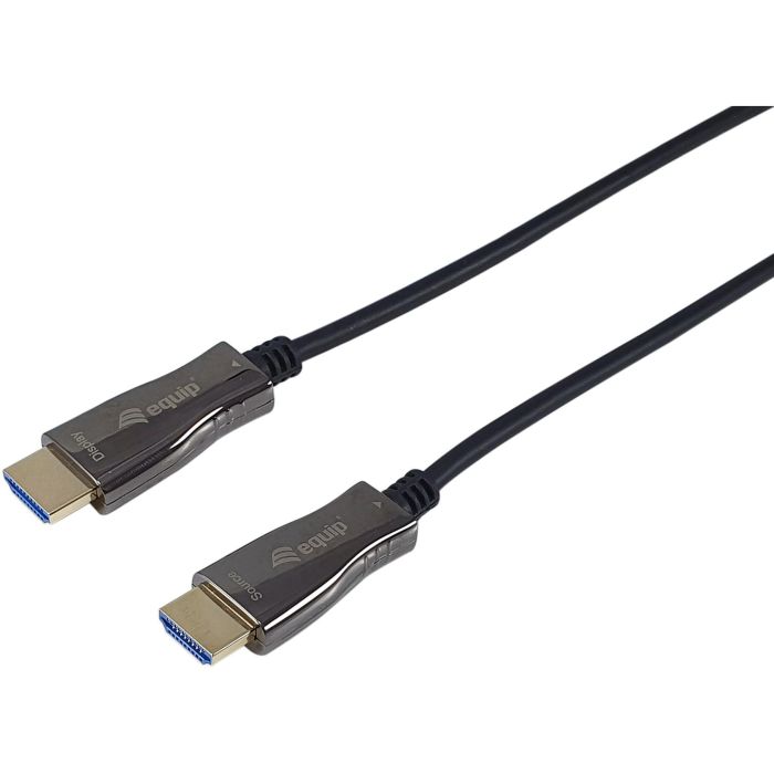 EQUIP Cable HDMI 119433 Óptico Activo 2.0, 100m, 4K 60Hz, HDR, Ethernet, Estándar A-A, Negro 0 EQUIP Cable HDMI 119433 Óptico Activo 2.0, 100m, 4K 60Hz, HDR, Ethernet, Estándar A-A, Negro 0