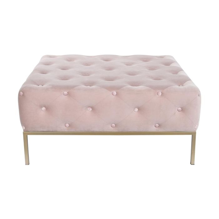 DKD Home Decor Descalzadora Rosa Dorado 100x45x100 cm Poliester Metal Capitone 4
