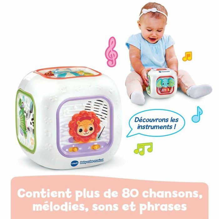 Vtech Baby Cubo Musical Didáctico para Bebés 6-36 Meses con 4 Botones de Animales, Texturas, 6 Canciones y 16 Melodías 5