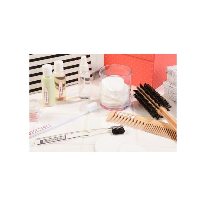 Avery Etiqueta para bolígrafos y lápices rosa y violeta 50x10 mm blister de 30 unidades adhesivas permanentes 3