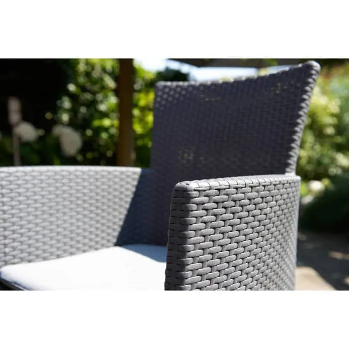 ALLIBERT by KETER Sillón de Jardín IOWA Ratán Sintético Gris con Cojín (62 x 60 x 89 cm) 2