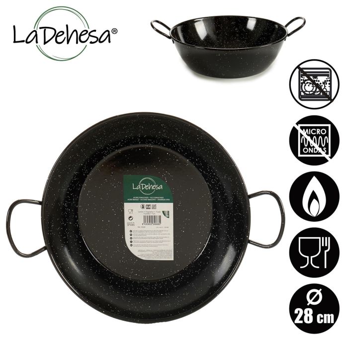 Sartén La Dehesa esmaltada 28 cm, acero negro, base 20 cm (6 Unidades) 3 Sartén La Dehesa esmaltada 28 cm, acero negro, base 20 cm (6 Unidades) 3