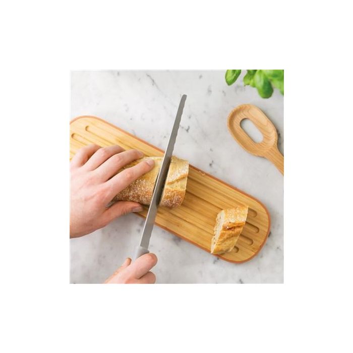 Berghoff 3950087 Tabla de Cortar Baguette de Bambú Ranurada para Migas Larga para Pan Francés 2