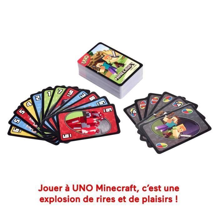 Mattel Games - Uno Minecraft - Juego de cartas - A partir de 7 años - UNO - FPD61 5