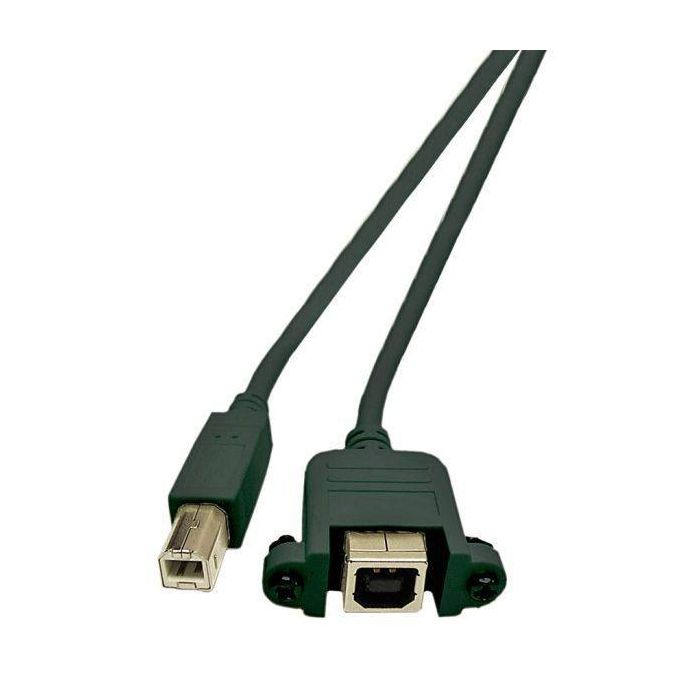 MicroConnect Cable de Extensión USB 2.0 Tipo B Macho/Hembra con Conector de Montaje, 1.8 m, 0.48 Gbit/s
