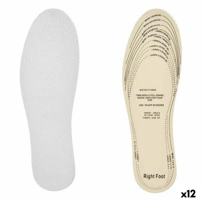 Plantillas Sport Blanco Algodón Látex 9,5 x 29,5 cm (12 Unidades) Plantillas Sport Blanco Algodón Látex 9,5 x 29,5 cm (12 Unidades)
