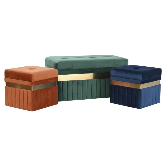 DKD Home Decor Descalzadora 47 x 45 x 93 cm Set de 3 Verde Naranja 5