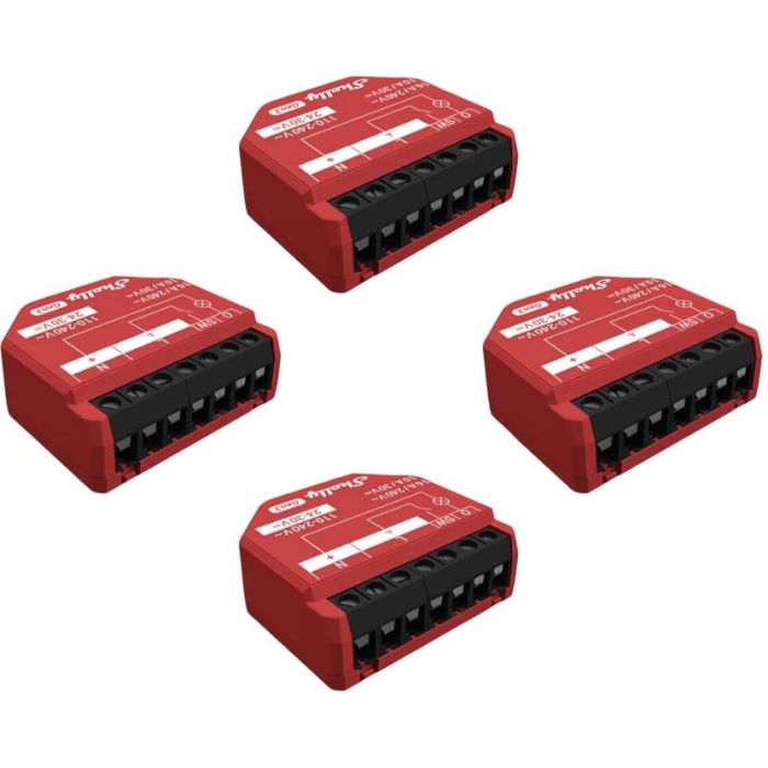 Shelly 1PM Gen3 Relé Inteligente 1 Canal WiFi Bluetooth 16A Paquete de 4