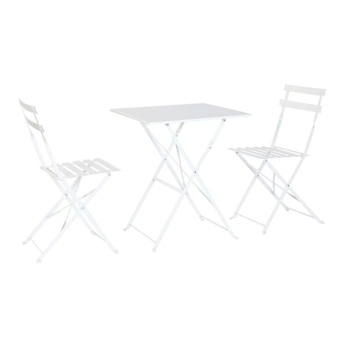 Conjunto de Mesa con 2 Sillas Home ESPRIT Blanco 60 x 60 x 71 cm 0 Conjunto de Mesa con 2 Sillas Home ESPRIT Blanco 60 x 60 x 71 cm 0