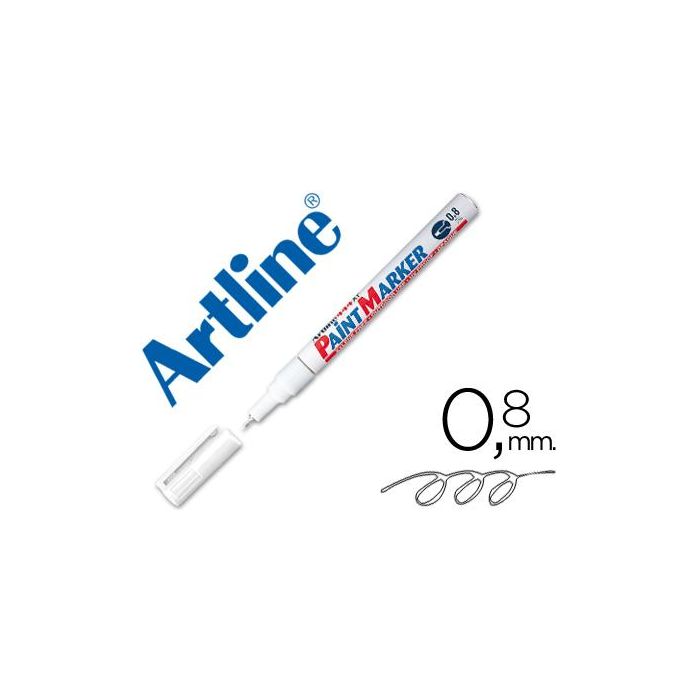 Rotulador Artline Marcador Permanente Ek-444 Xf Blanco Punta Redonda 0.8 mm Metal Caucho Y Plastico 12 unidades