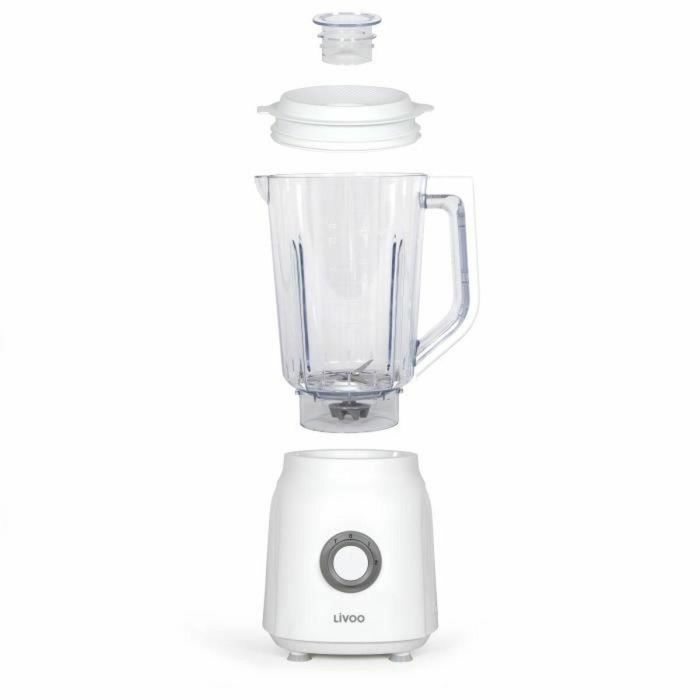 Livoo LIV1713288599839 Batidora de Vaso Eléctrica 1.5 Litros 600W de Potencia, 22000 RPM, 2 Velocidades y Función Turbo, Color Blanco 4