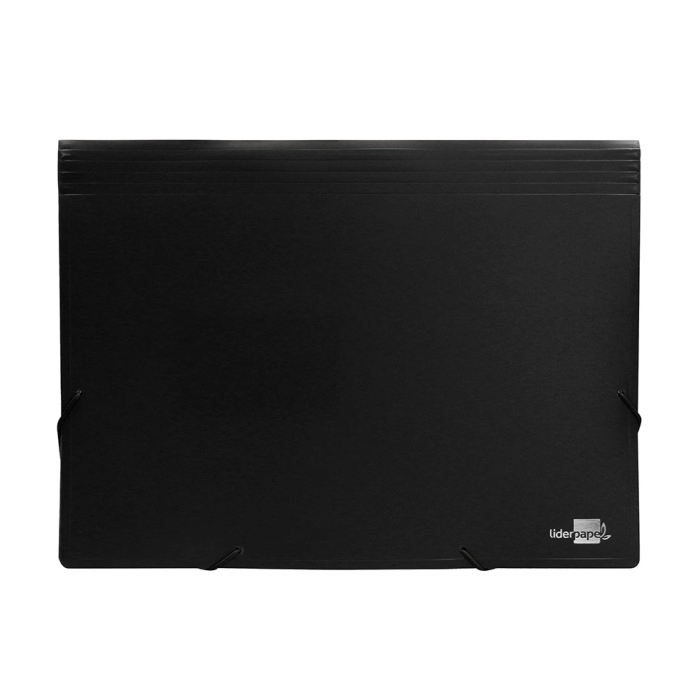 Liderpapel Carpeta Clasificador Fuelle Polipropileno Negro Opaco DIN A4 13 Departamentos 1