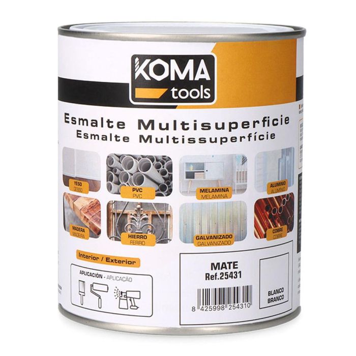 Esmalte multisuperficies blanco mate 750 ml koma tools