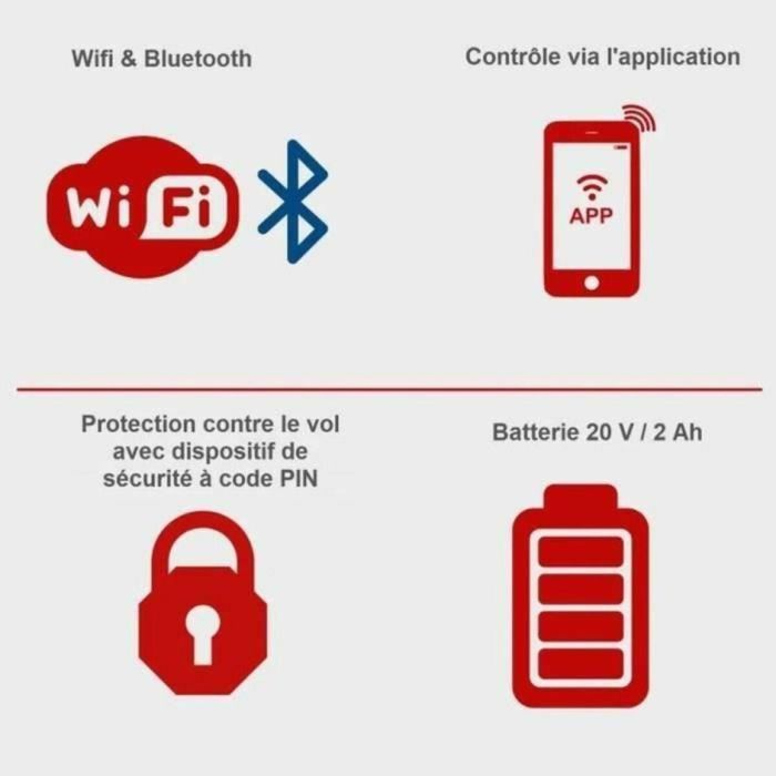 Scheppach SCH59130019944 Robot Cortacésped Conectado L500 Hasta 400 m² con Estación de Carga, Sensor de Lluvia, Wi-Fi y Bluetooth 2