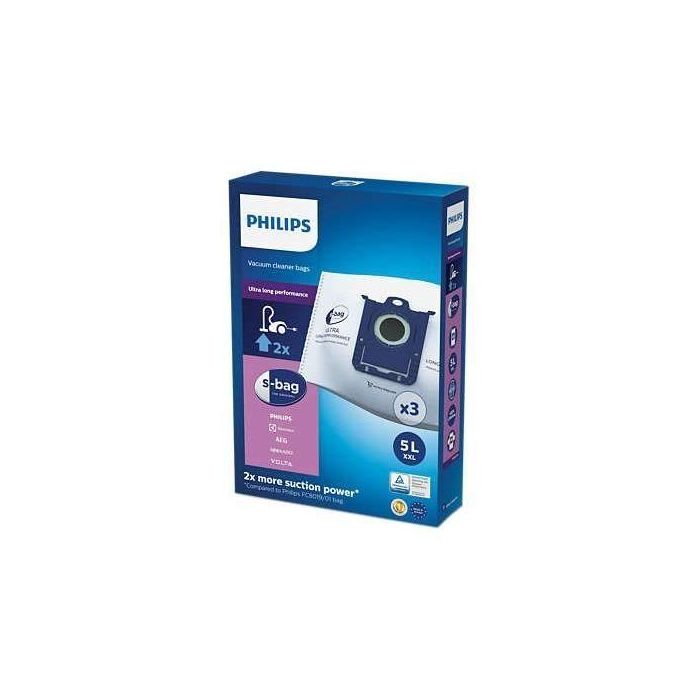 Accesorio para aspiradora - PHILIPS FC8027 / 01 S-bag Bolsas ultra largas de 5L de rendimiento - juego de 3 1