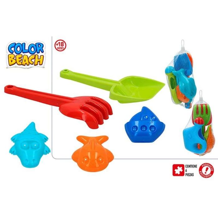 Set de pala, rastrillo y 3 moldes 27cm - modelos surtidos Set de pala, rastrillo y 3 moldes 27cm - modelos surtidos