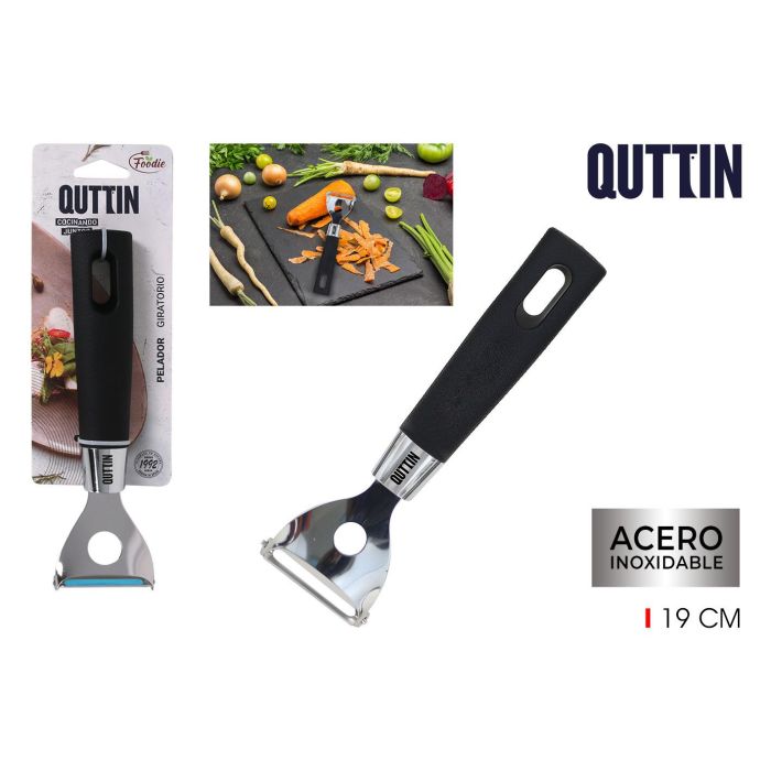 Quttin Pelador Giratorio Ss Foodie, 19x5.5 cm, 1 mm de grosor (18 Unidades) Quttin Pelador Giratorio Ss Foodie, 19x5.5 cm, 1 mm de grosor (18 Unidades)