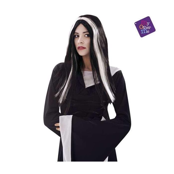 My Other Me Peluca de Disfraz de Bruja Negra y Blanca para Halloween y Fiestas Temáticas, 100% poliéster, para Niños +3 Años 4