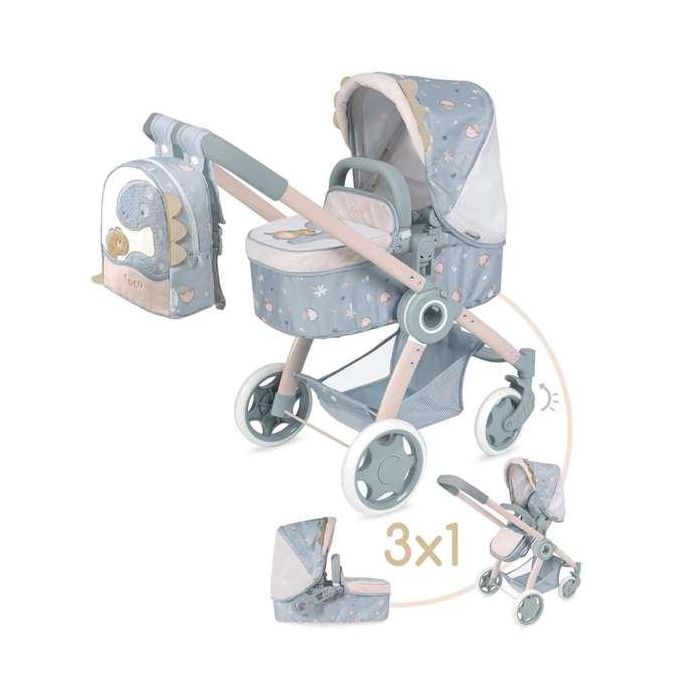 Coche de muñeca 3x1 plegable coco con mochila para muñecas de hasta 48 cm 41x62x70 cm 5 Coche de muñeca 3x1 plegable coco con mochila para muñecas de hasta 48 cm 41x62x70 cm 5