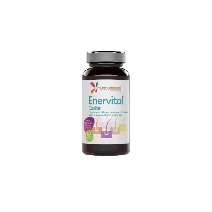 MUNDONATURAL Enervital Capilar con Queratina, Sabal y Biotina para el mantenimiento del cabello - 60 Cápsulas