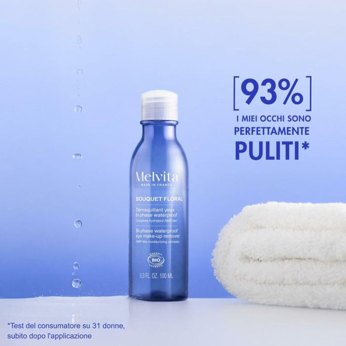Melvita Desmaquillante Bifásico Ojos Bouquet Floral para Maquillaje Waterproof & Resistente, Suave, Orgánico, Vegano 100 ml 3