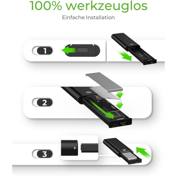 ICY BOX IB-1807MT-C31 Externes USB-C 3.2 Gehäuse für M.2 NVMe SSD mit Schreibschutz 1