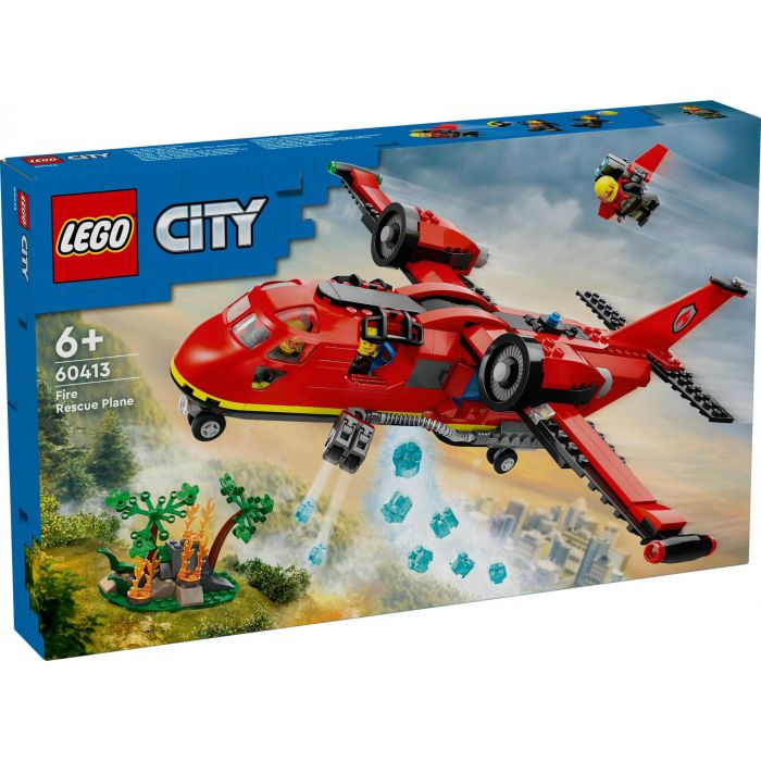 LEGO 60413 City Avión de Rescate de Bomberos Juguete con 3 Pilotos y Minifiguras 9