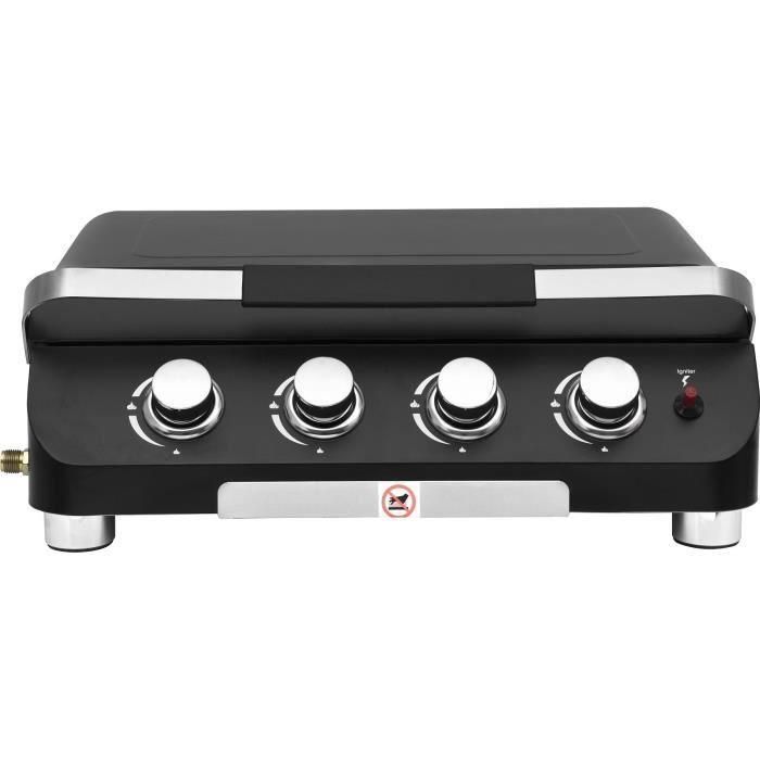Plancha de gas - CAJA DE COCCIÓN - PALMA - 4 quemadores - 69 X 51 X 35 cm - Negra Plancha de gas - CAJA DE COCCIÓN - PALMA - 4 quemadores - 69 X 51 X 35 cm - Negra