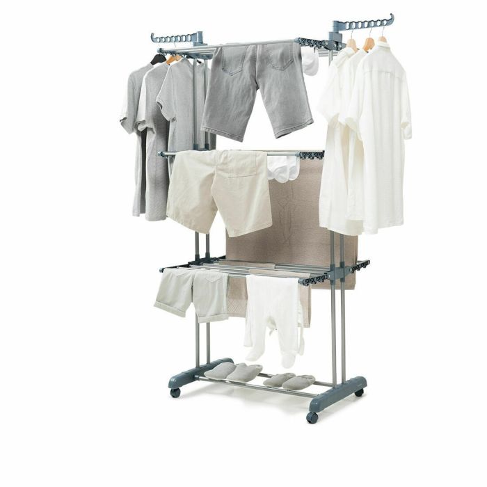 Pack Tendedero Plegable Vertical con Ruedas y Doblador de Ropa InnovaGoods 10