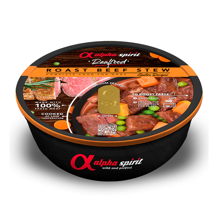 Alpha Spirit Spirt Canine Realfood Estofado Ternera 9x280 gr Alpha Spirit Spirt Canine Realfood Estofado Ternera 9x280 gr