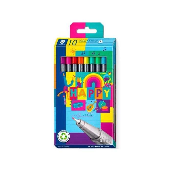 Staedtler Rotulador Triplus Fineliner 334 Punta Superfina Estuche 10 C-Surtidos