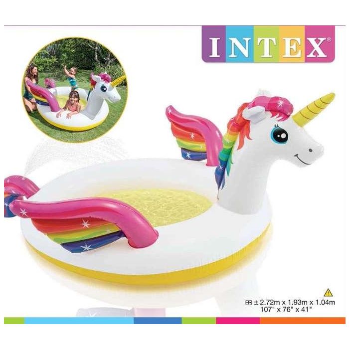 Intex piscina hinchable unicornio, centro de juegos acuático infantil 272x193x104 cm, edad recomendada +2 años 1 Intex piscina hinchable unicornio, centro de juegos acuático infantil 272x193x104 cm, edad recomendada +2 años 1
