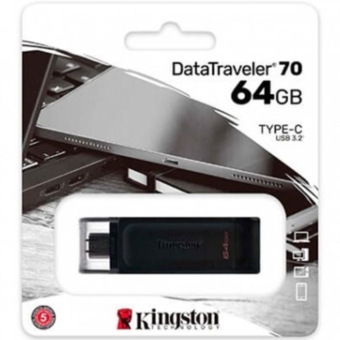 KINGSTON DT70/64GB Pendrive USB-C 3.2 64GB Negro KINGSTON DT70/64GB Pendrive USB-C 3.2 64GB Negro