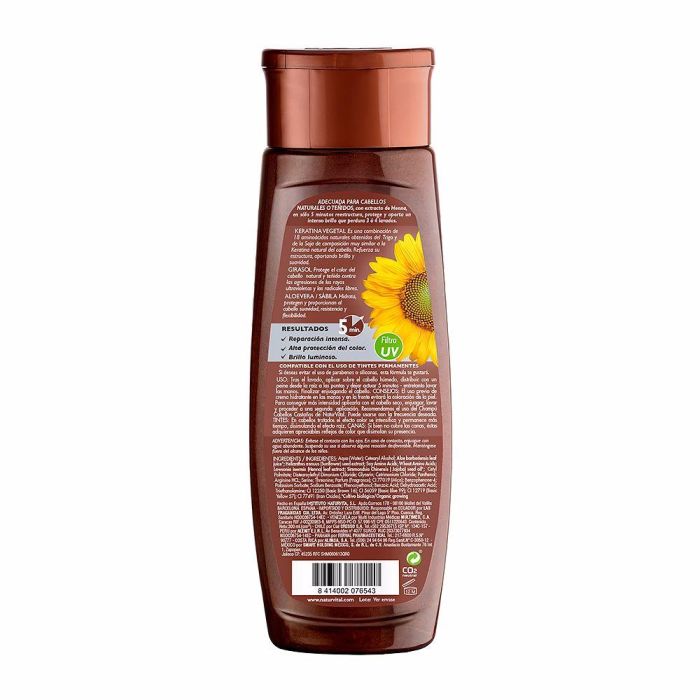 Natur Vital Mascarilla ColourSafe Castaño Cabello Teñido y Natural Tratamiento Protector Brillo Intenso 300 ml