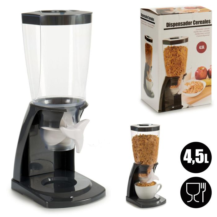 Dispensador Cereales Plastico Gris 4,5L Kinvara 16X40CM (6 Unidades) 3 Dispensador Cereales Plastico Gris 4,5L Kinvara 16X40CM (6 Unidades) 3